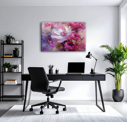 AUREORA Art Leinwand Rosa Blütenpracht