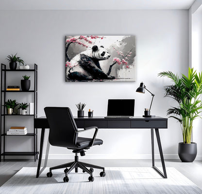 AUREORA Art Leinwand Panda-Wald