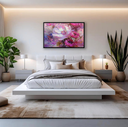AUREORA Art Leinwand Rosa Blütenpracht