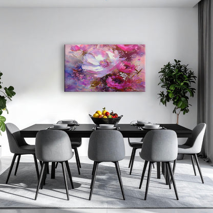 AUREORA Art Leinwand Rosa Blütenpracht