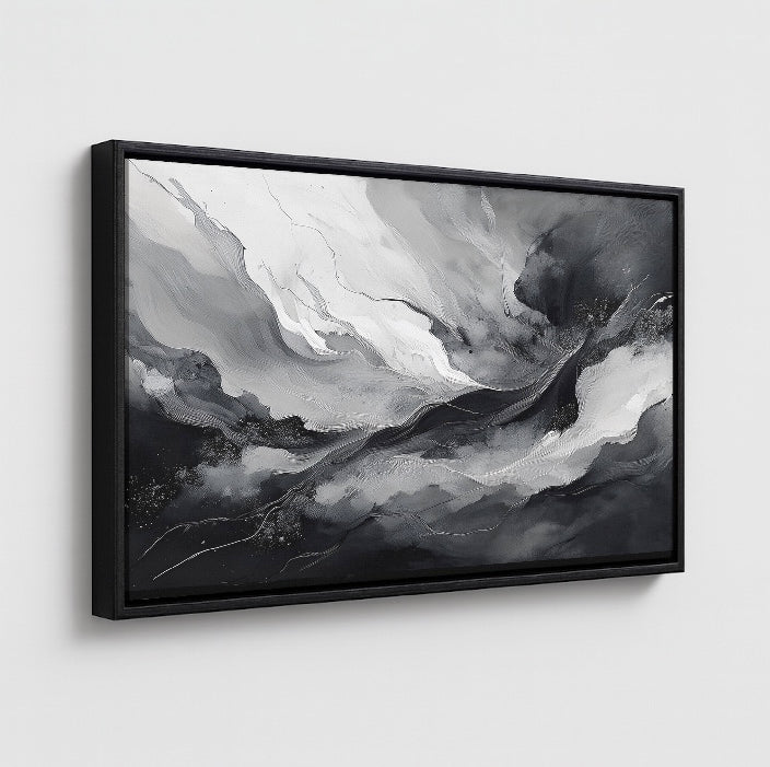 AUREORA Art Leinwand Schwarz-Weiße Dynamik