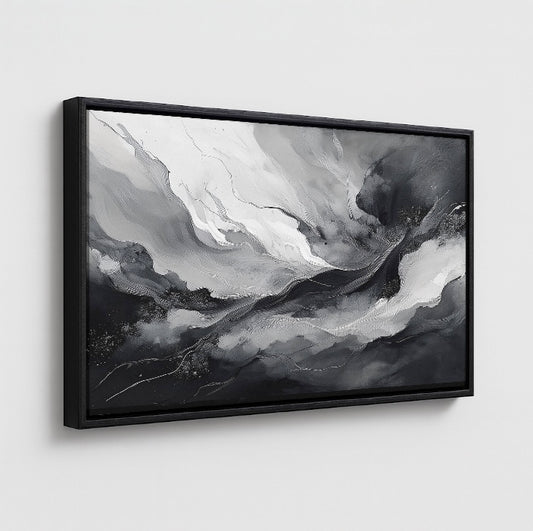 AUREORA Art Leinwand Schwarz-Weiße Dynamik