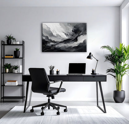 AUREORA Art Leinwand Schwarz-Weiße Dynamik