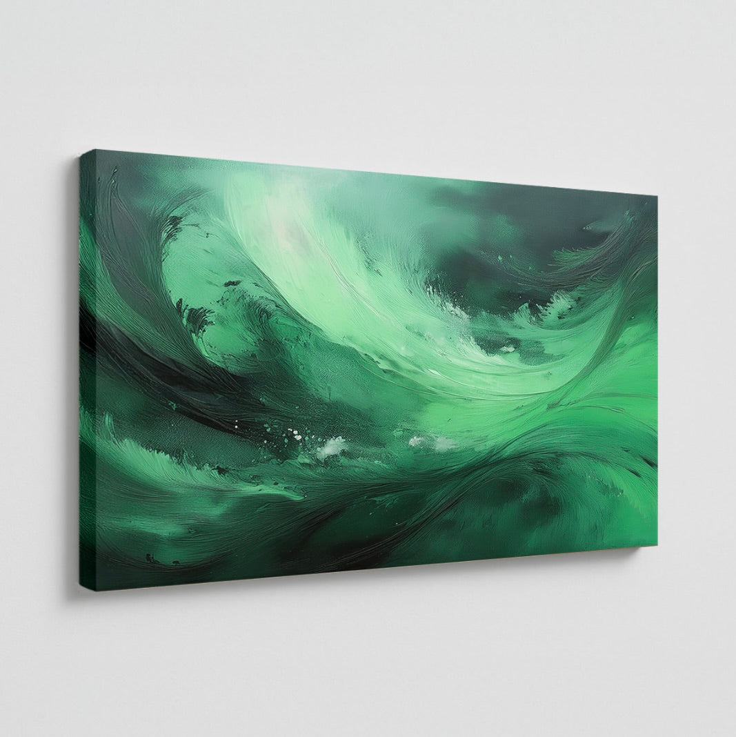 AUREORA Art Leinwand Smaragd-Sturm