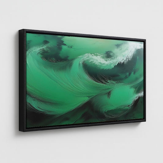 AUREORA Art Leinwand Smaragd-Welle