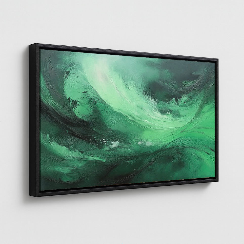 AUREORA Art Leinwand Smaragd-Sturm