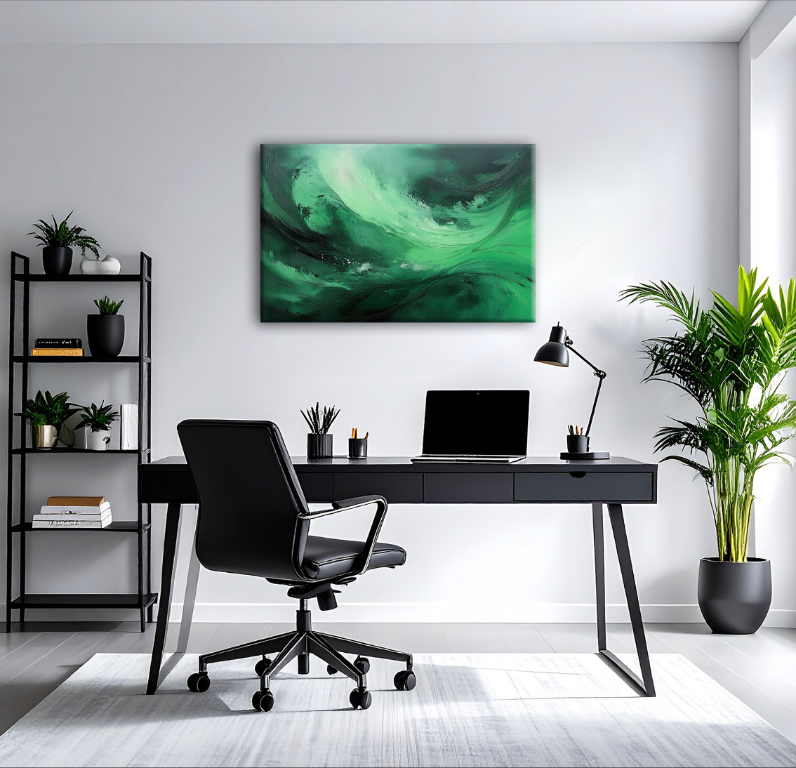 AUREORA Art Leinwand Smaragd-Sturm