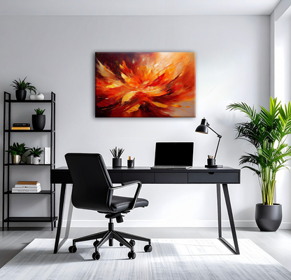AUREORA Art Leinwand Feuer-Blüte