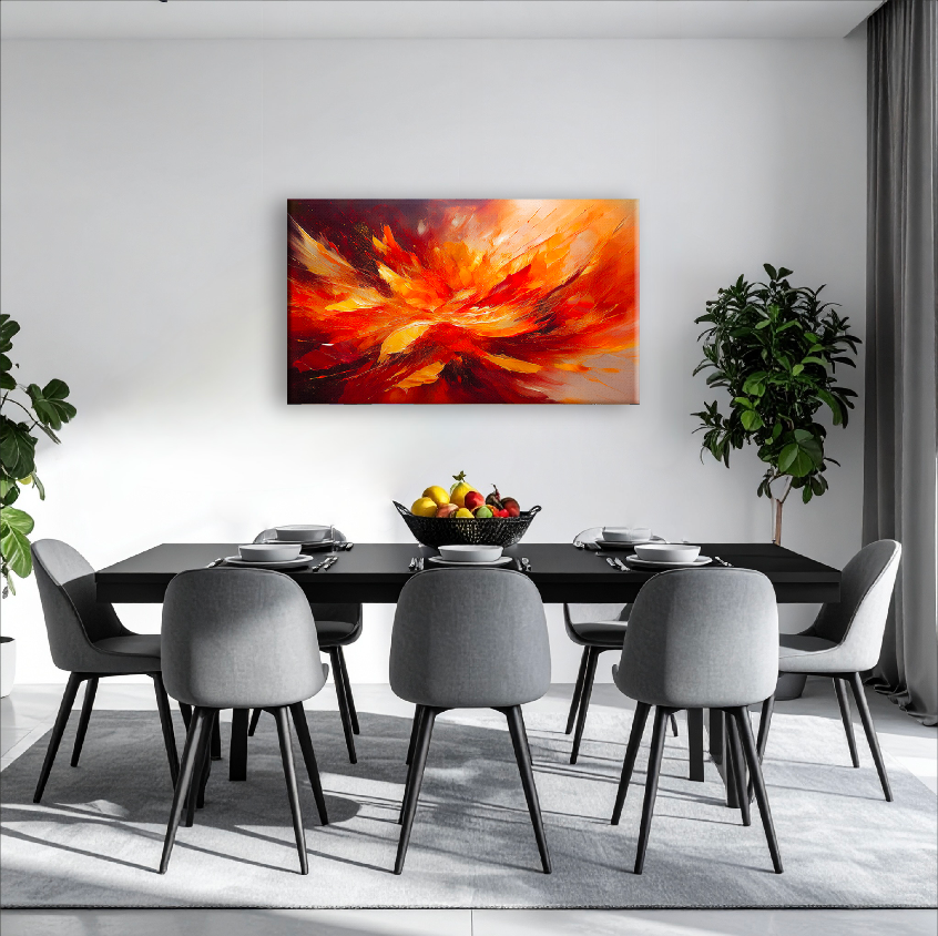 AUREORA Art Leinwand Feuer-Blüte