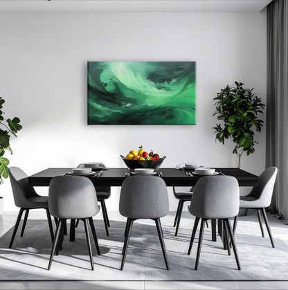 AUREORA Art Leinwand Smaragd-Sturm