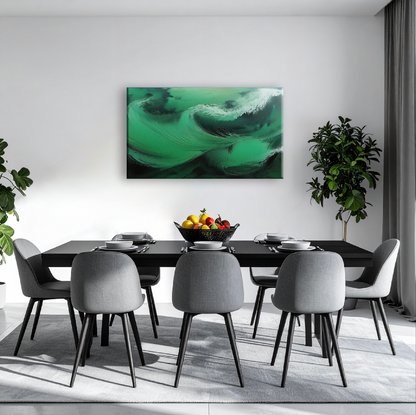 AUREORA Art Leinwand Smaragd-Welle