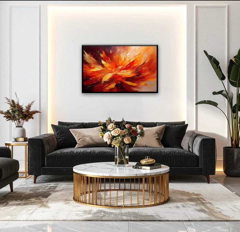 AUREORA Art Leinwand Feuer-Blüte