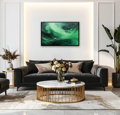 AUREORA Art Leinwand Smaragd-Welle