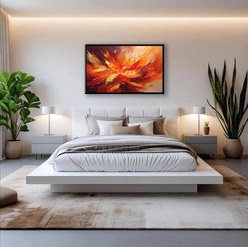 AUREORA Art Leinwand Feuer-Blüte