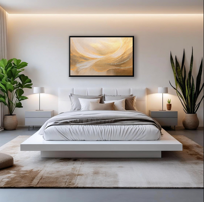 AUREORA Art Leinwand Goldene-Stille
