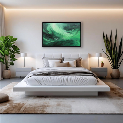 AUREORA Art Leinwand Smaragd-Sturm