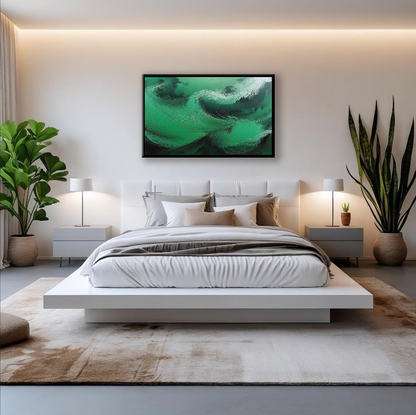 AUREORA Art Leinwand Smaragd-Welle