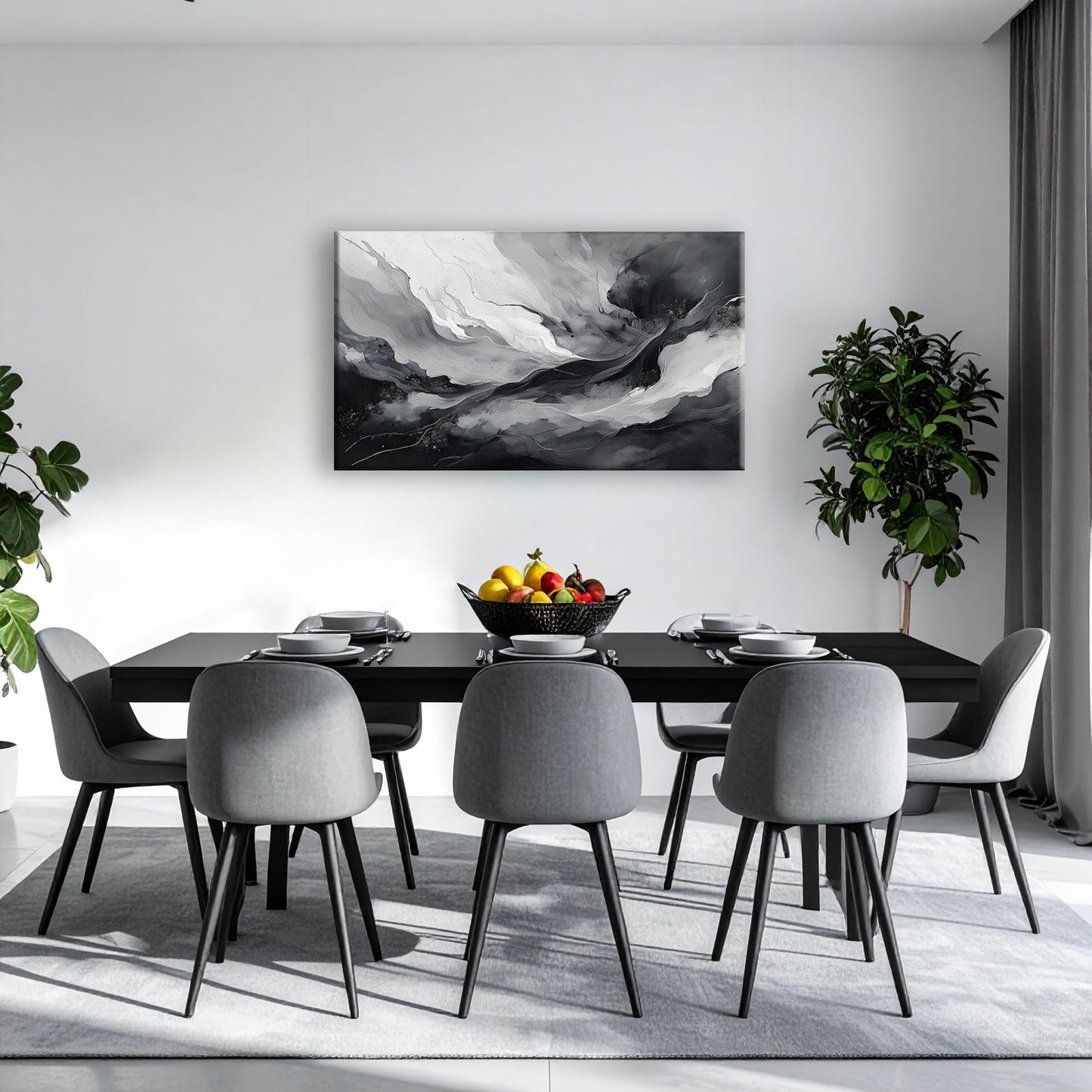 AUREORA Art Leinwand Schwarz-Weiße Dynamik