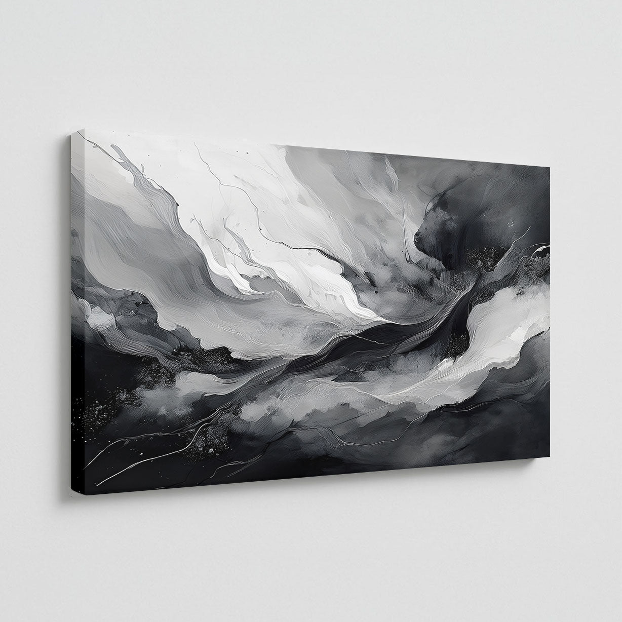 AUREORA Art Leinwand Schwarz-Weiße Dynamik