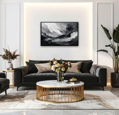 AUREORA Art Leinwand Schwarz-Weiße Dynamik