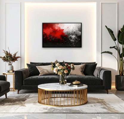 AUREORA Art Leinwand Schwarz-Rote-Dynamik