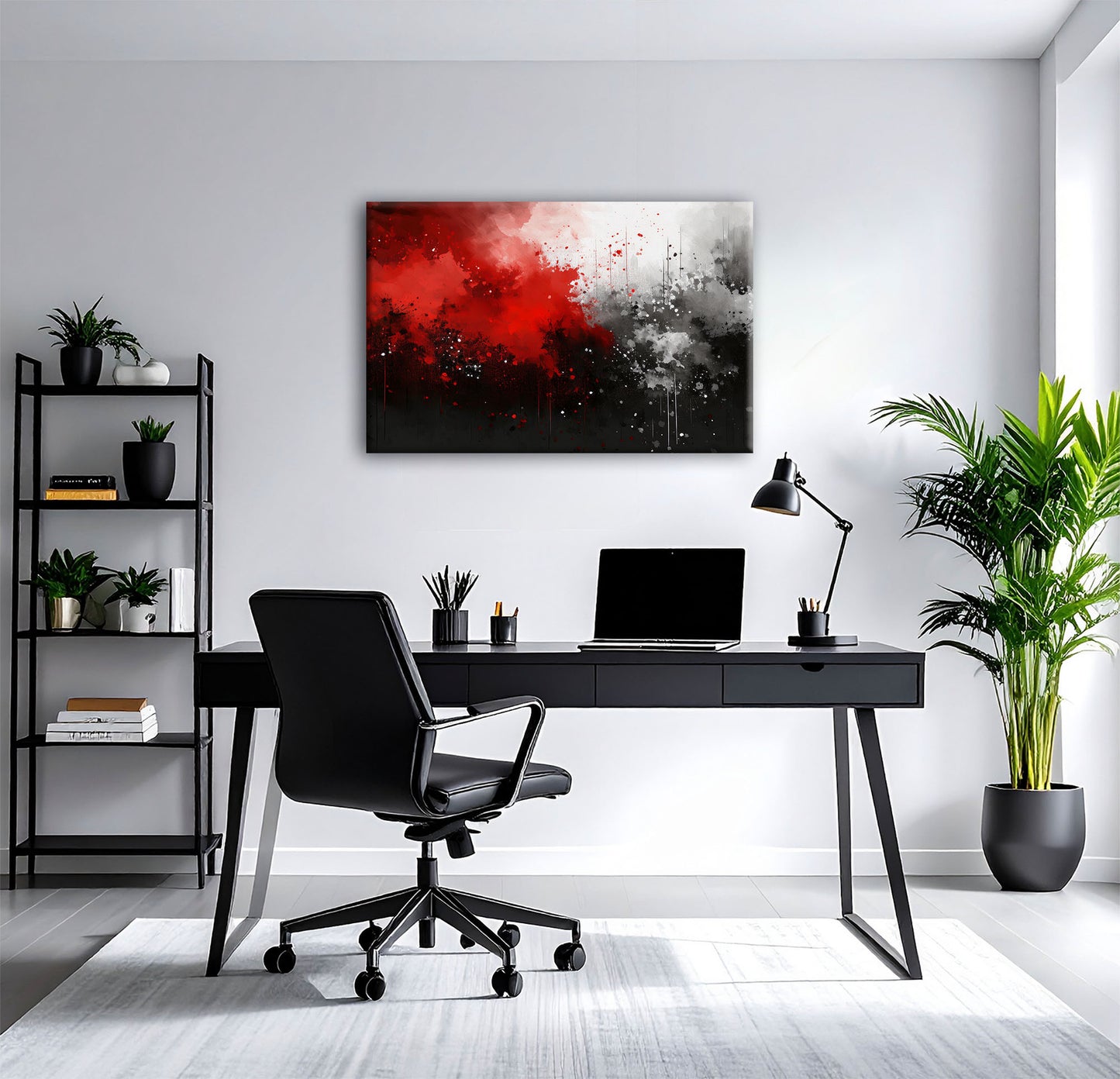 AUREORA Art Leinwand Schwarz-Rote-Dynamik