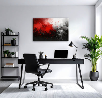 AUREORA Art Leinwand Schwarz-Rote-Dynamik