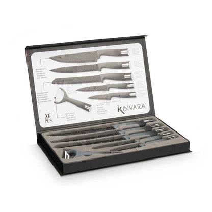 Kinvara Messerset Kinvara Schwarz Edelstahl Polypropylen 6 Stücke (6 Stück)