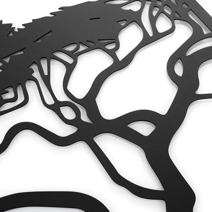 Metall-Wandkunst Baum 3 Stück 93x39 cm