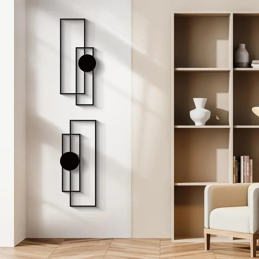 4 teilige Metall Wandkunst Abstrakte Formen