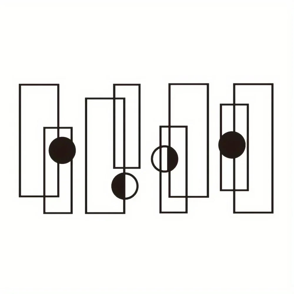 4 teilige Metall Wandkunst Abstrakte Formen