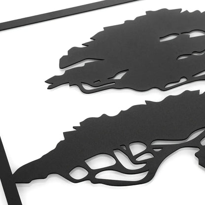 Metall-Wandkunst Baum 3 Stück 93x39 cm