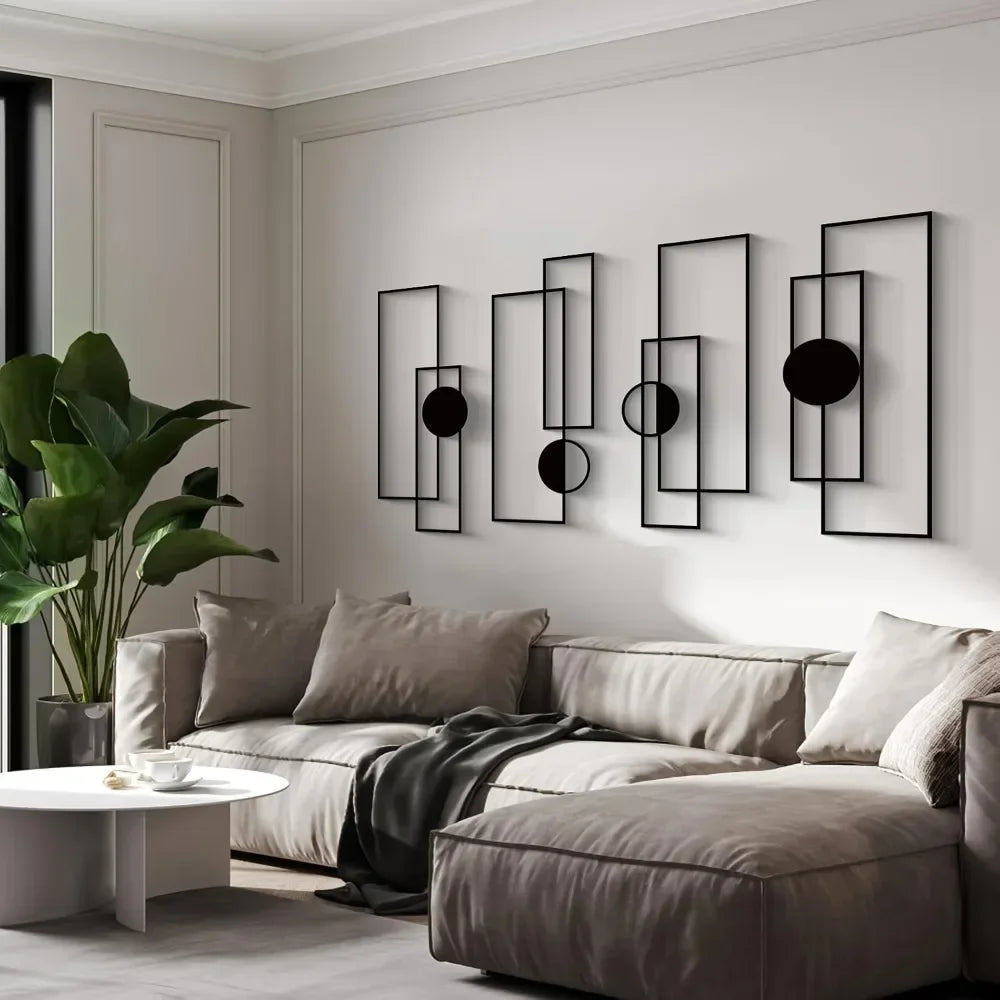 4 teilige Metall Wandkunst Abstrakte Formen