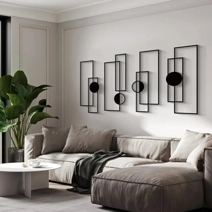 4 teilige Metall Wandkunst Abstrakte Formen
