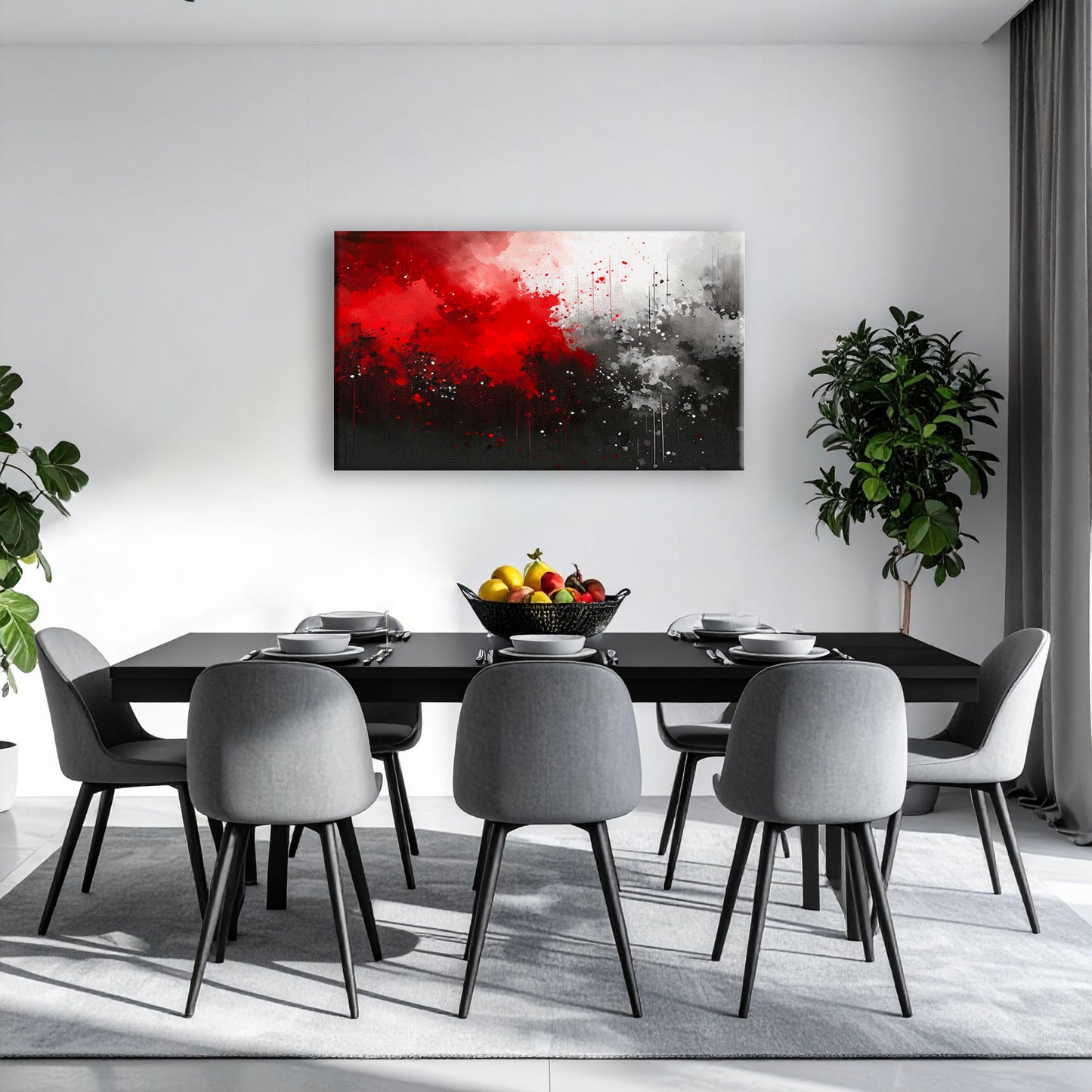 AUREORA Art Leinwand Schwarz-Rote-Dynamik