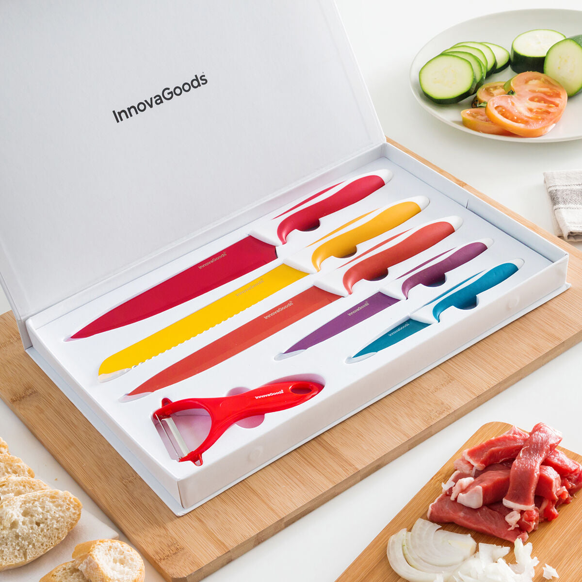 Innovagoods Keramikmesserset Mit Sparschäler Knoolvs Innovagoods 6 Stücke